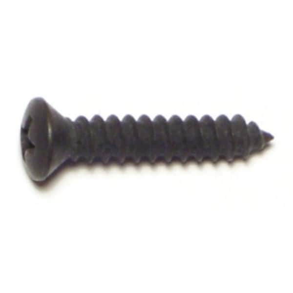 Midwest Fastener Sheet Metal Screw, #10 x 1 in, Black Steel Oval Head Phillips Drive, 25 PK 72213 - main